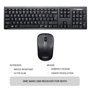 Lenovo 100 2.4GHz Wireless Keyboard & Mouse Combo 1YR Of Battery Life 1000DPI-Black(Open Box)