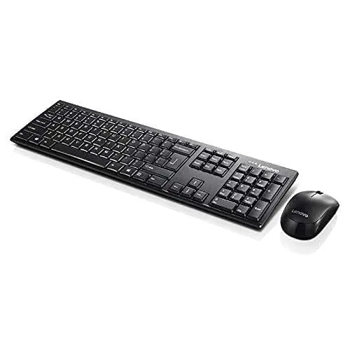 Lenovo 100 2.4GHz Wireless Keyboard & Mouse Combo 1YR Of Battery Life 1000DPI-Black(Open Box)