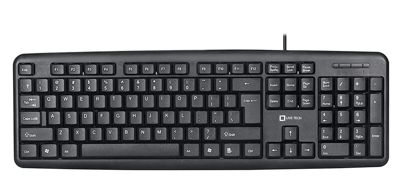 Live Tech KB01 USB Wired Keyboard-Black(Open Box)