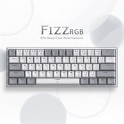 Redragon K617 Fizz 60% Wired RGB Gaming Keyboard-White & Grey Color Keycaps(Open Box)