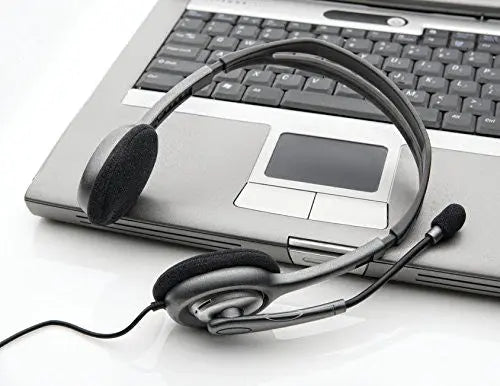 Logitech H111 Wired On Ear Stereo Headphones With Mic-Black(Open Box)