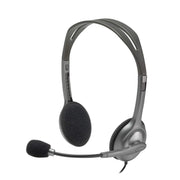 Logitech H110 Wired On Ear Headphones With Mic Stereo With Noise-Cancelling 3.5-Mm Dual Audio Jack(Open Box)