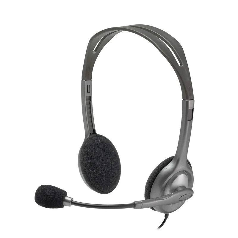 Logitech H110 Wired On Ear Headphones With Mic Stereo With Noise-Cancelling 3.5-Mm Dual Audio Jack(Open Box)