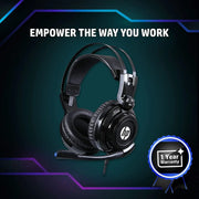 HP H200 Wired Gaming Over Ear Headphones With Mic 8AA04AAACJ-Black(Open Box)