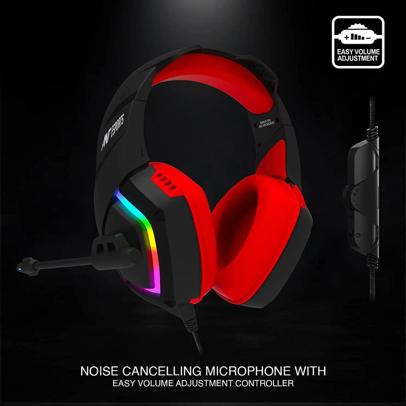 Ant Esports H530 Wired Over Ear Gaming Headphones With Mic-Black/Red(Open Box)