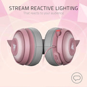 Razer RGB Kitty Ears Chroma USB Gaming Wired Over Ear Headset With Mic-Open Box