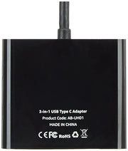 Amazon Basics 3-In-1 USB Type C Adapter With HDMI/USB 3.0 Port/Type-C Outputs (Open Box)