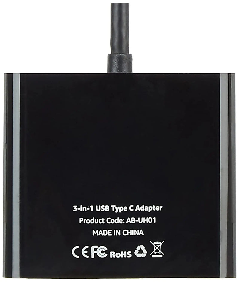 Amazon Basics 3-In-1 USB Type C Adapter With HDMI/USB 3.0 Port/Type-C Outputs (Open Box)