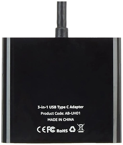 Amazon Basics 3-In-1 USB Type C Adapter With HDMI/USB 3.0 Port/Type-C Outputs (Open Box)