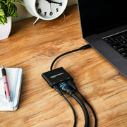 Amazon Basics 3-In-1 USB Type C Adapter With HDMI/USB 3.0 Port/Type-C Outputs (Open Box)