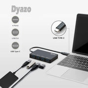 Dyazo 4-Port 2.0 & 3.0 USB Type C Data Hub/Type C to 4 USB-A Ports(Open Box)