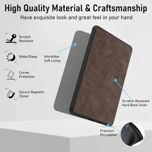 Robustrion Flip Stand Case Cover For All Kindle 2022 6" 300 Ppi 11th Gen-Deer Coffe(Open Box)