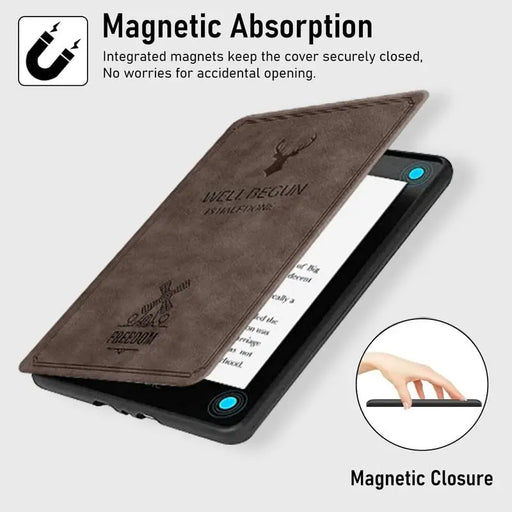 Robustrion Flip Stand Case Cover For All Kindle 2022 6" 300 Ppi 11th Gen-Deer Coffe(Open Box)