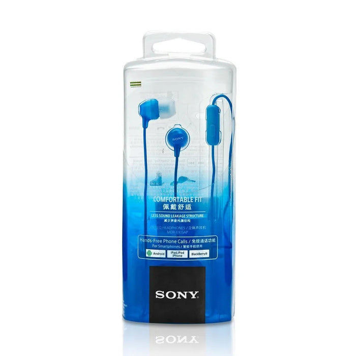 Sony MDR-EX15AP In-Ear Stereo Headphones With Mic (Blue)