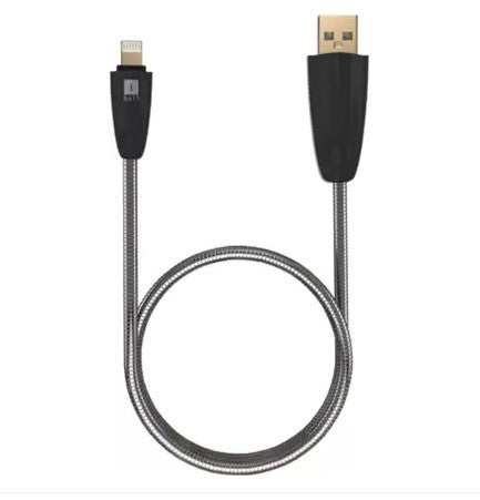 iBall Gun Metal USB Data Cable For iPhone iC-IGM04 1M(Black)