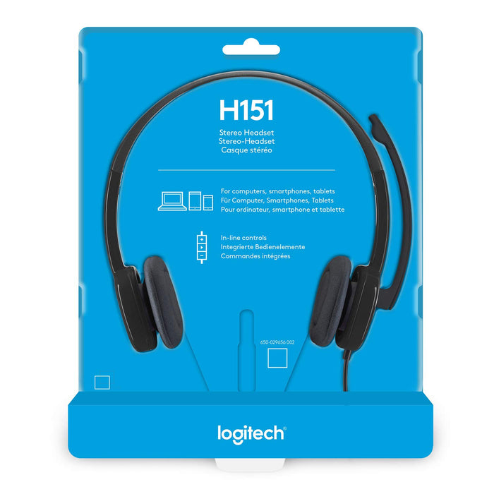 Logitech H151 Wired On Ear Headphones With Mic (Black)