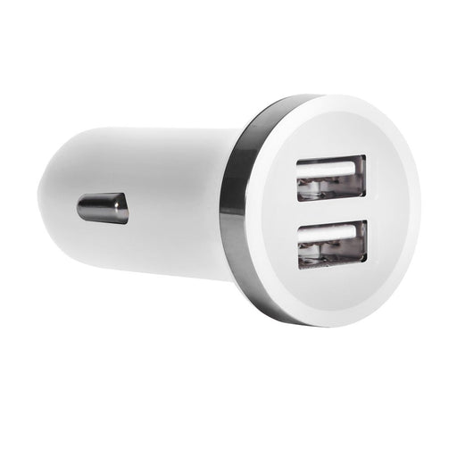 STK Dual USB Port 2.4A Car Charger (White)