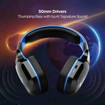BoAt Rockerz 510 Super Extra Bass On Ear Bluetooth Headset, Furious Blue(Open Box) BOAT