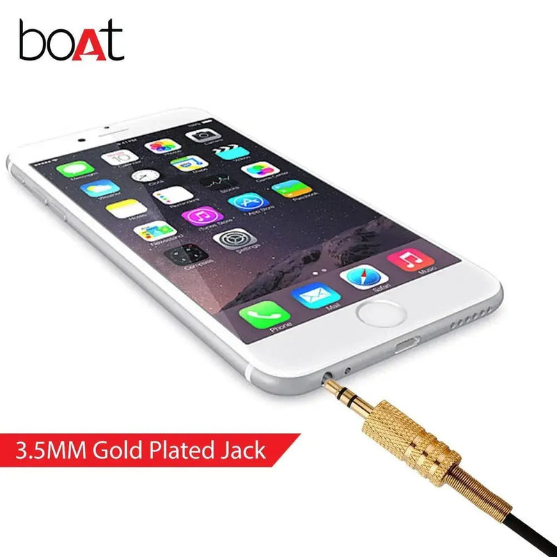 3.5mm Boat Twister Aux-3m Aux Cable - Black