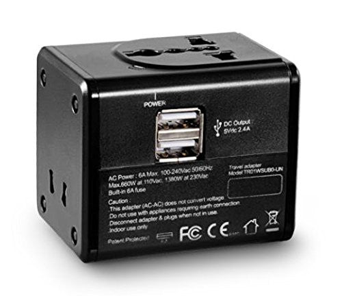 CyberPower Smart Travel Adapter with USB Port (Black)