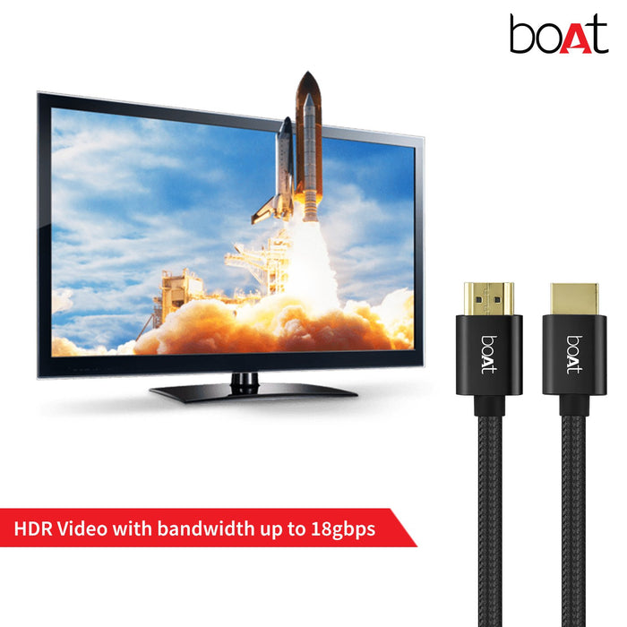 boAt para-Armour HDMI Cable - 2m (Black)