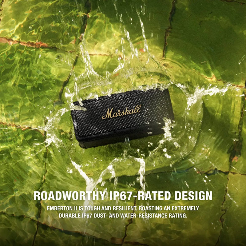 Marshall Emberton II Wireless Bluetooth Portable Speaker (Black & Brass)