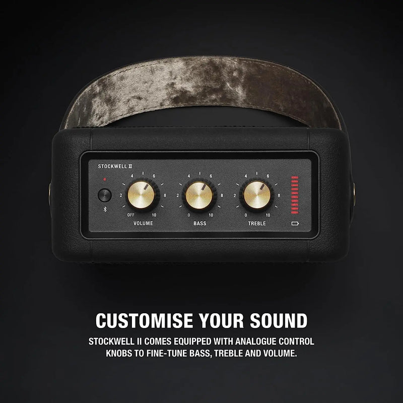 Marshall Stockwell II 20W Wireless Bluetooth Portable Speaker (Black & Brass)