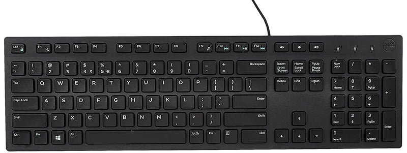 Dell Kb216 Wired Multimedia USB Keyboard with Super Quite Plunger Keys with Spill-Resistant Black