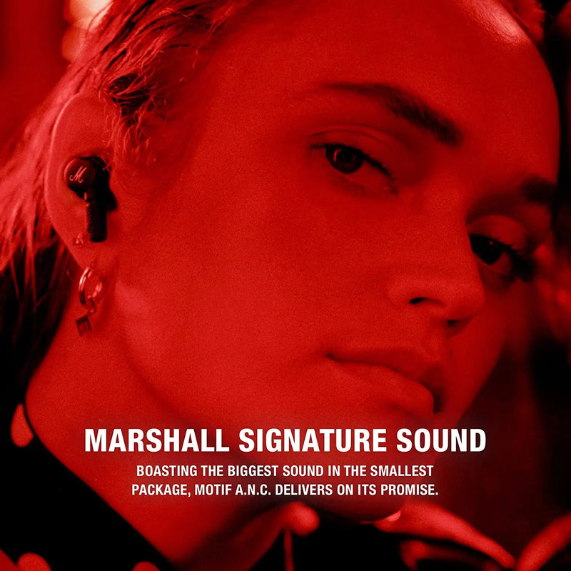 Marshall Motif True Wireless Noise Canceling In Ear Headphones-Black