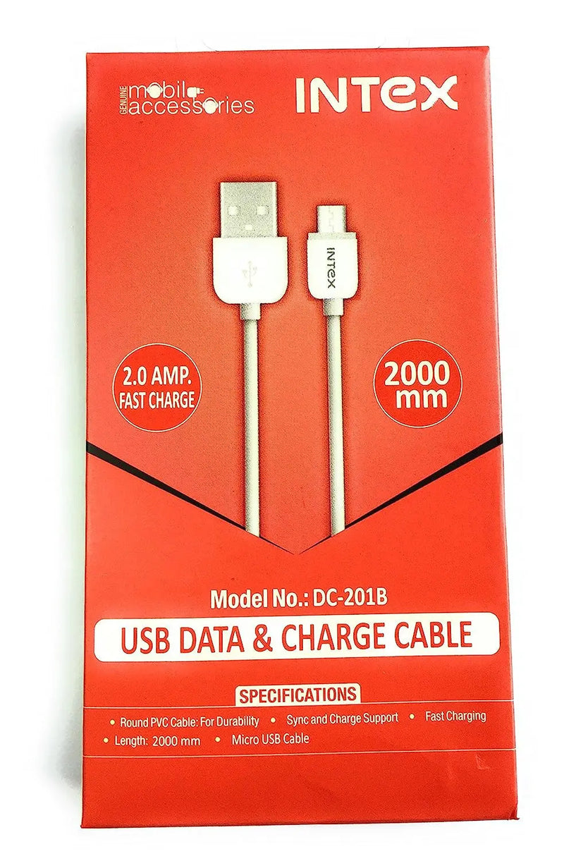 Intex DC- 201B USB Charger & Data Cable For All Android Devices (White)