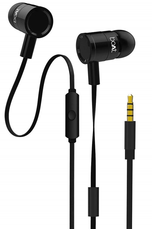 BoAt BassHeads230 In-Ear Extra Bass Earphones With Mic (Charcoal Black)