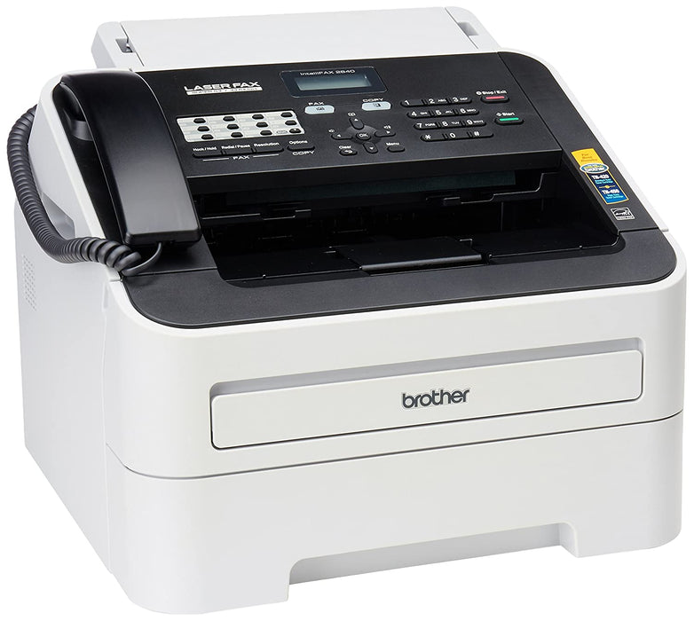 Brother FAX-2840 High Speed Mono Laser Fax Machine (16MB/20 Sheets ADF/33.6Kbps Modem Speed)-Gray