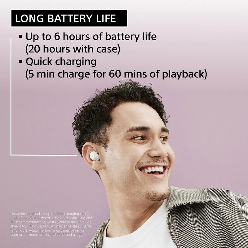 Sony LinkBuds S WF-LS900N/BLK Truly Wireless Noise Cancellation Earbuds Hi-Res Audio & 360 Reality Audio -Black