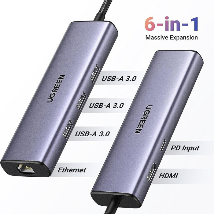 Ugreen 15598 6 In 1 Usb C  Multiport Docking Station