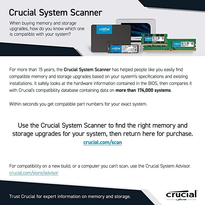 Crucial MX500 500GB SATA 6.0Gb/s 2.5-inch 7mm Internal SSD (CT500MX500SSD1)