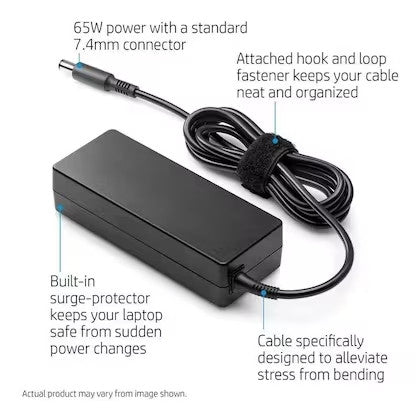 HP 65W 7.4mm Adapter Charger for Laptops and Notebooks (Without Power Cord)