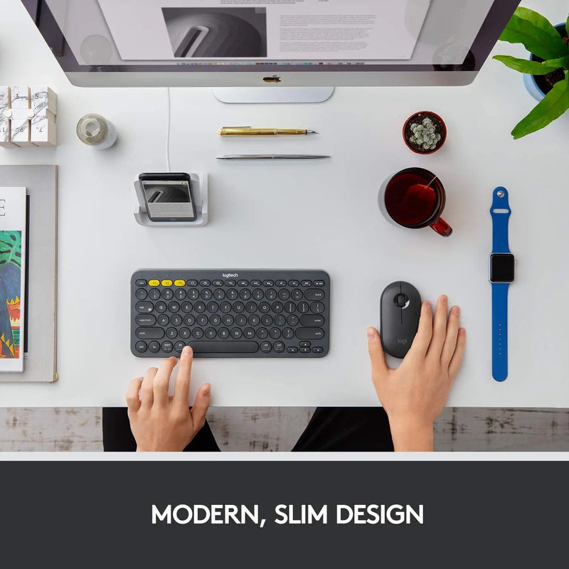 Logitech Pebble M350 Wireless Mouse With Bluetooth - Silent, Slim (Graphite)