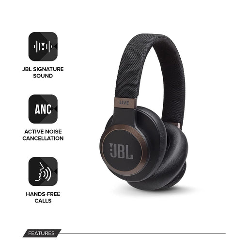 JBL Live 650BTNC Wireless Over-Ear Noise-Cancelling Headphones with Alexa (Black)