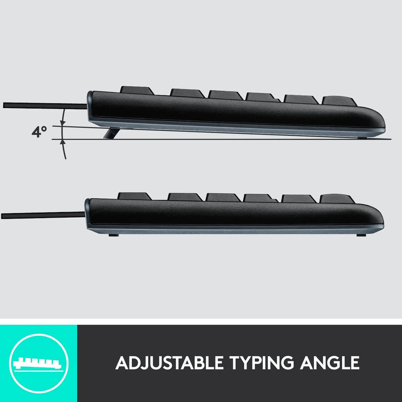 Logitech MK120 Wired Keyboard and Mouse Combo (Black)