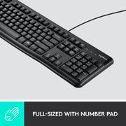 Logitech MK120 Wired Keyboard and Mouse Combo (Black)