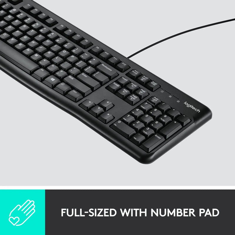 Logitech MK120 Wired Keyboard and Mouse Combo (Black)
