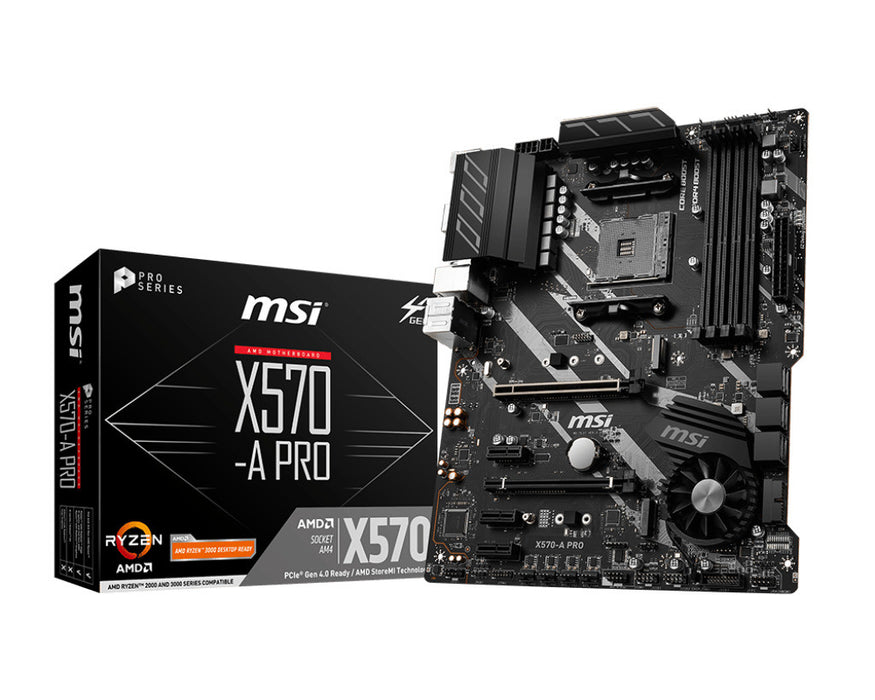 MSI X570-A PRO MOTHERBOARD (AMD SOCKET AM4/RYZEN SERIES CPU/MAX 128GB DDR4 4400MHZ MEMORY)