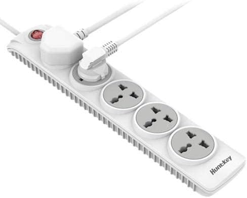 Huntkey Szn501 5 Outlets Power Extension Cord 2m Surge Protector Power Strip(White)