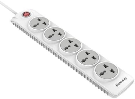 Huntkey Szn501 5 Outlets Power Extension Cord 2m Surge Protector Power Strip(White)