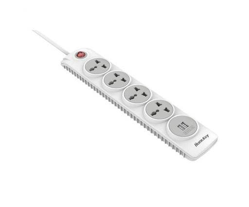 Huntkey SZN507 Power Strip 2M With 4 Outlets, 2*Usb A Charging Outlets (White)