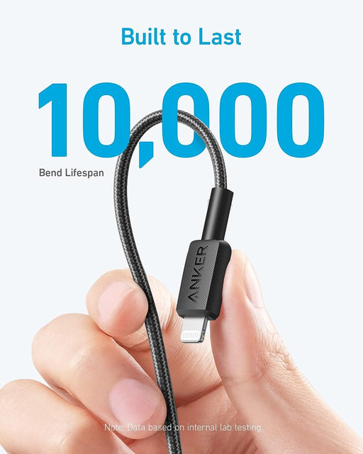 Anker 322 USB-C to Lightning Cable Braided (0.9m/3ft) -Black/A81B5H11