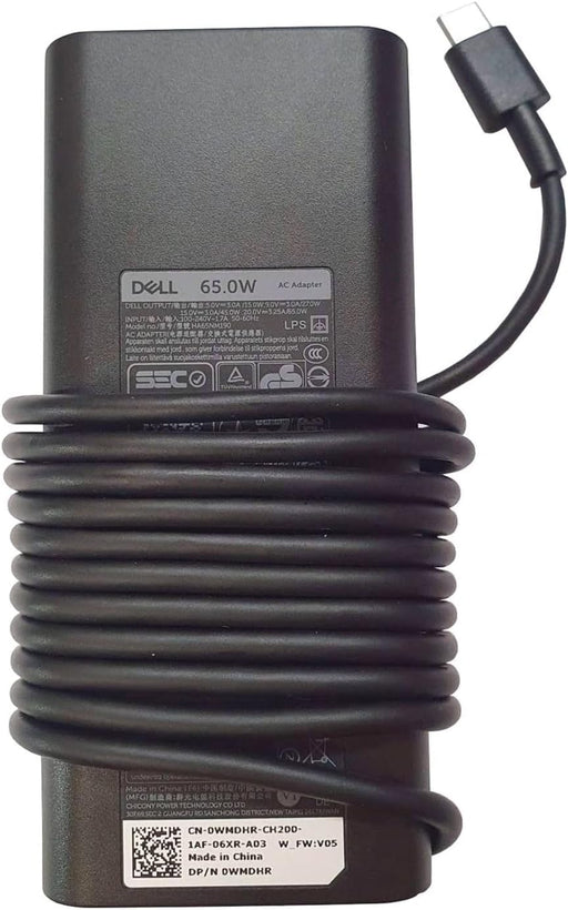 Dell Original 65W USB Type-C Adapter for Laptop, Latitude 5289 5290 7389 7390 7400 - Black (2YK0F)