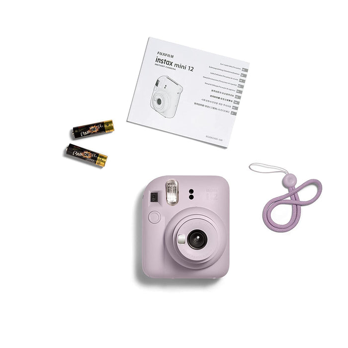 Fujifilm Instax Mini 12 Instant Camera Delight Box With 10 Shots, Mini 12 Cover, Bunting Set- Lilac Purple