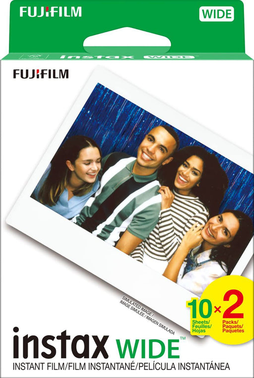 Fujifilm Instax Wide Instant Film, 20 Exposures (White)