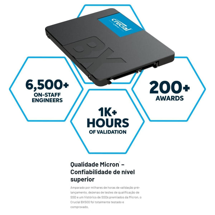 Crucial BX500 500GB 2.5-inch SATA 3D NAND Internal SSD Upto 550 MB/s (‎CT500BX500SSD1)